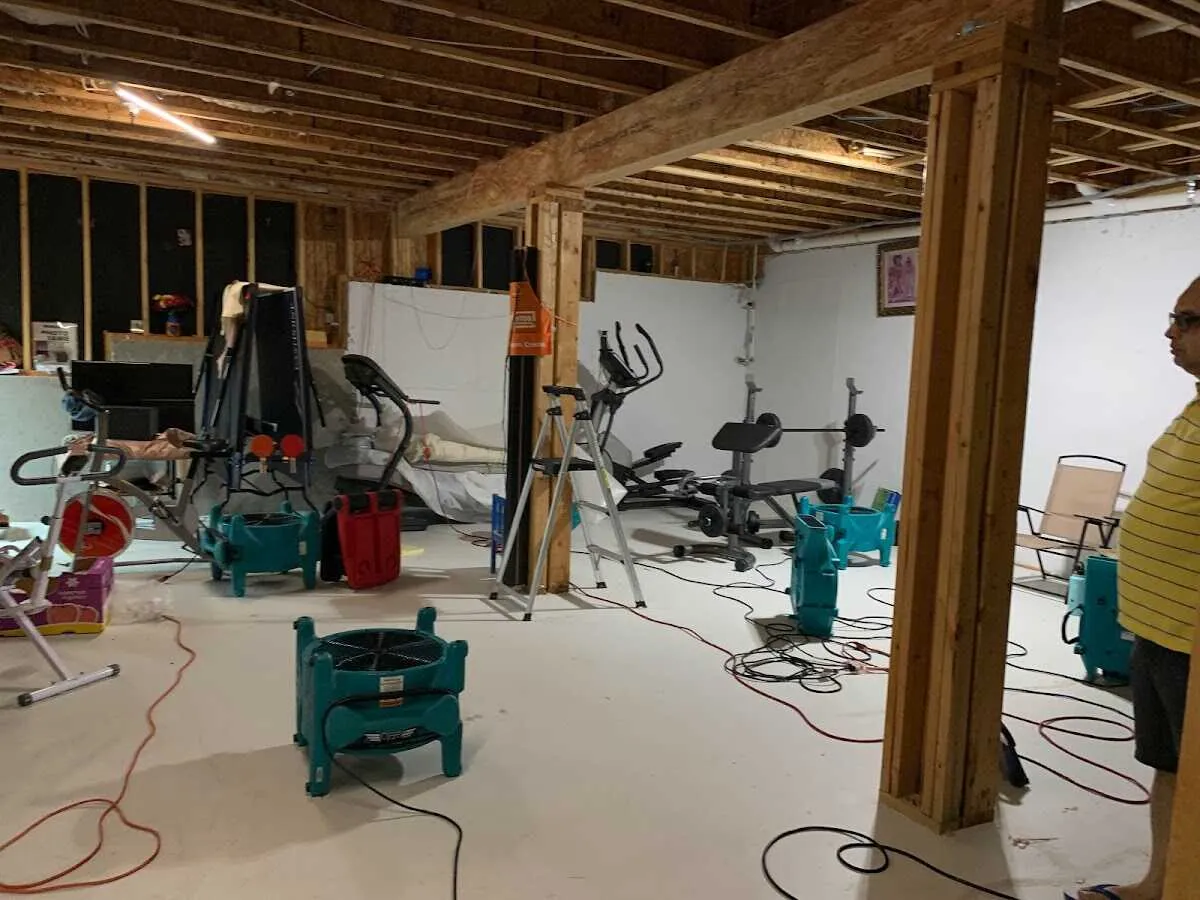 Basement drying equipment setup for Structural Drying in Bartlesville